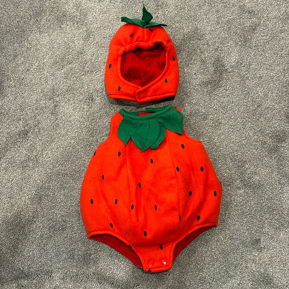 Orange Pumpkin Baby Costume with Leaf Hat